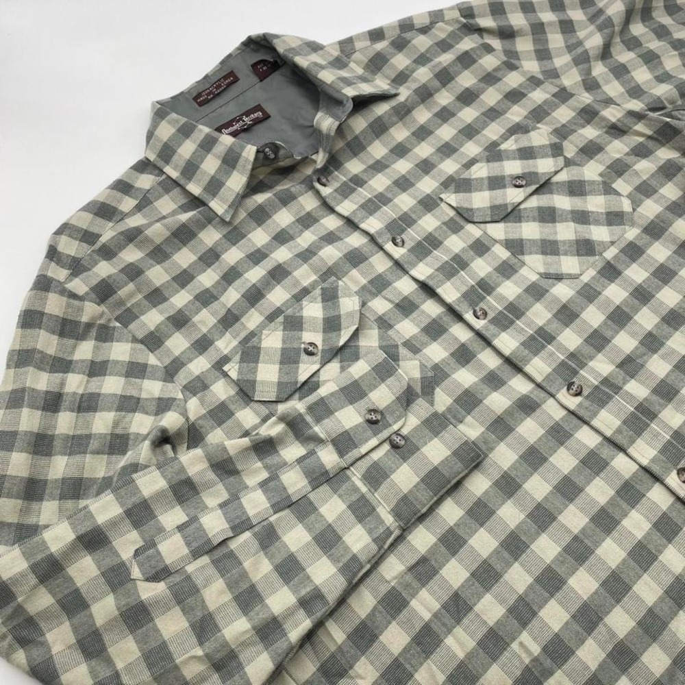 Vtg‎ Northwest Territory green plaid button-up shirt Sz Large acrylic